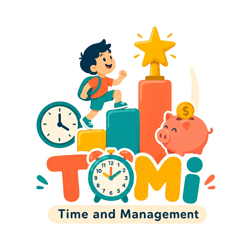 לוגו TOMI - Time and Management, שיטה חכמה שמחברת בין עשייה, מוטיבציה וניהול עצמי